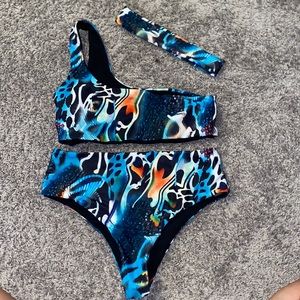 high waisted bathing suit set